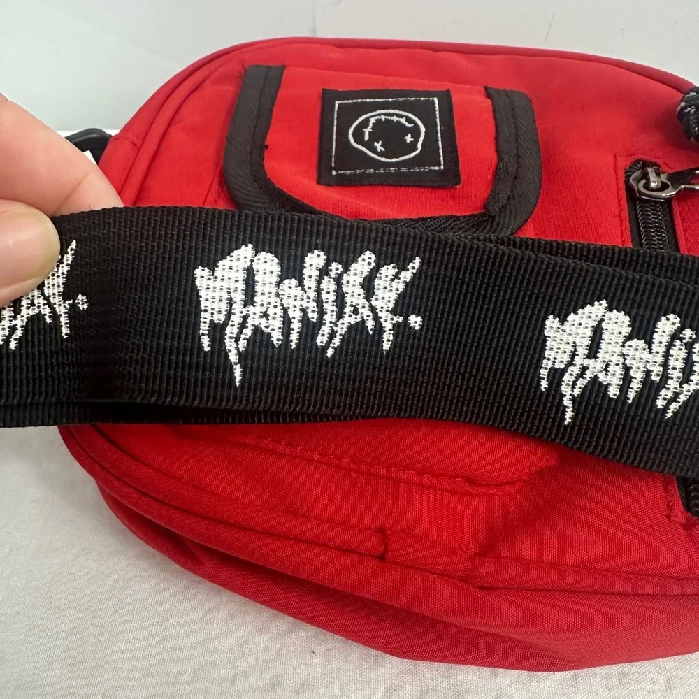 Maniak Red‎ Crossbody Shoulder Bag Branded Strap Streetwear Utility Pouch Small